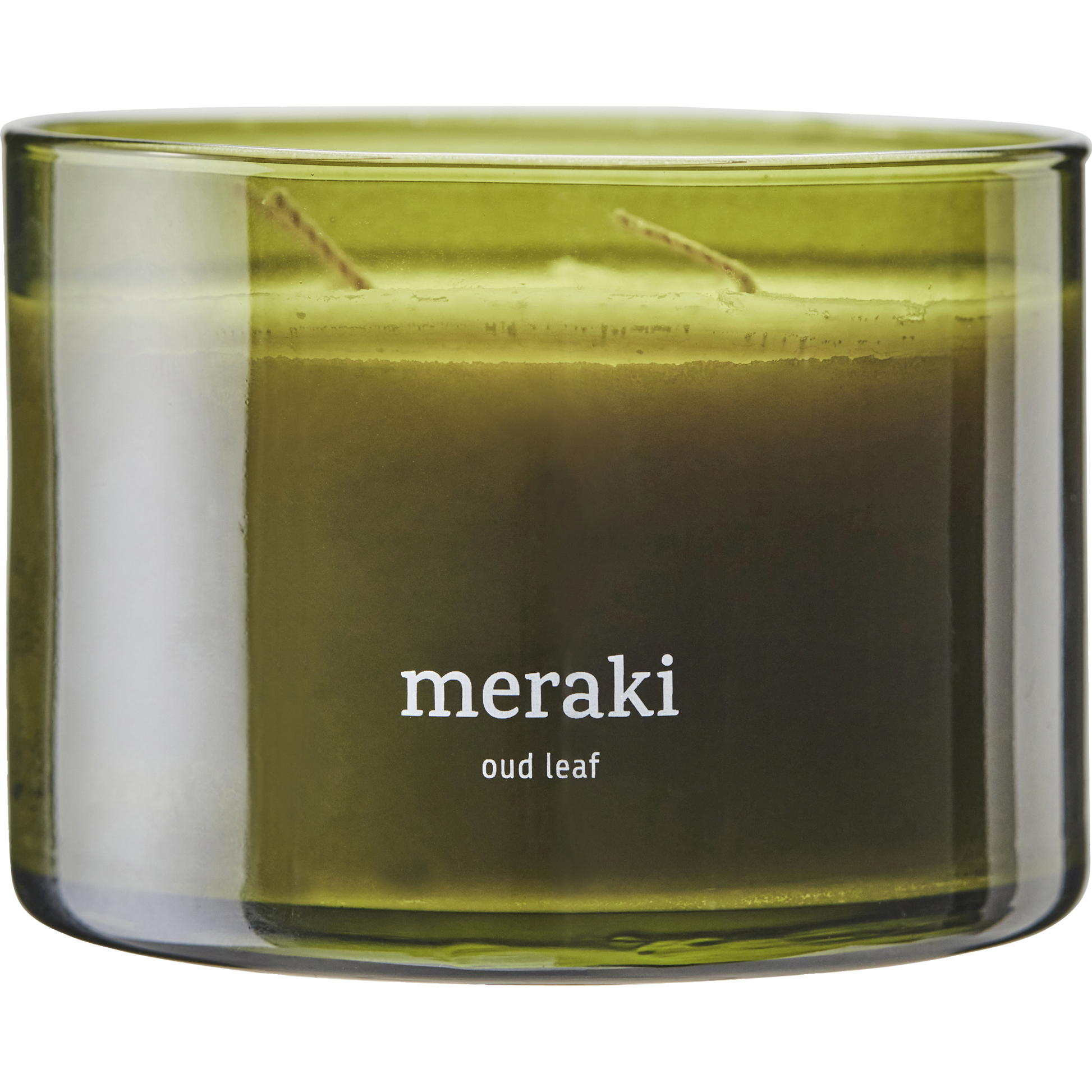 Groene Meraki geurkaars Oud Leaf met dubbele lont