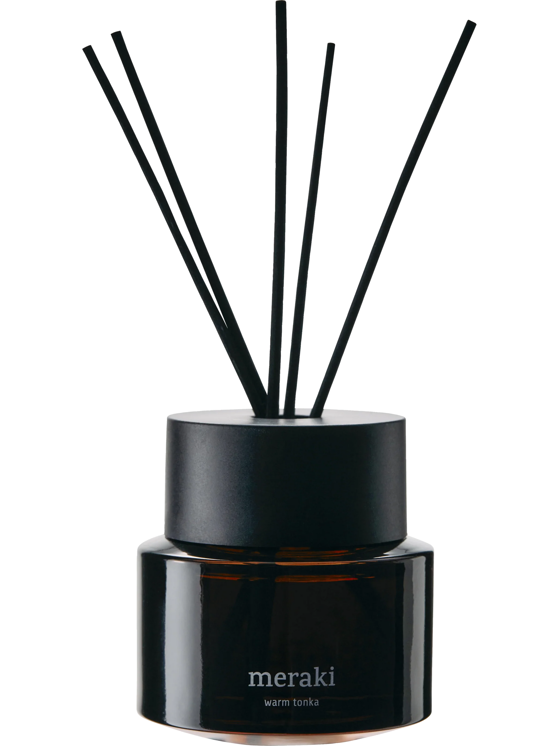 Meraki diffuser Warm Tonka in amberbruine glazen flacon van 100 ml, minimalistisch Scandinavisch design