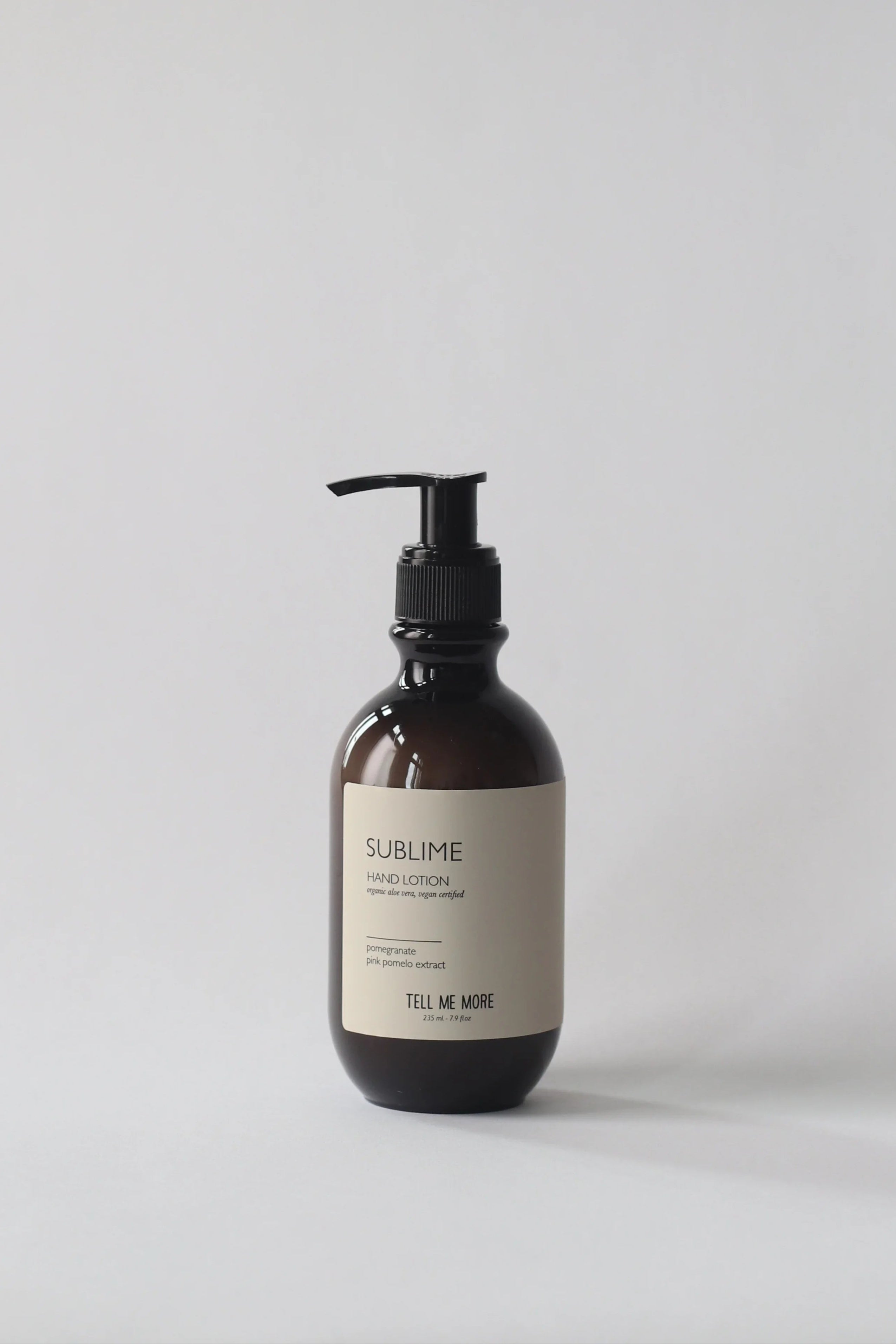 Tell Me More Hand Lotion Sublime 235 ml – Vegan handlotion met biologische aloë vera, framboos en cactus in stijlvolle pompflacon – natuurlijke huidverzorging uit Denemarken