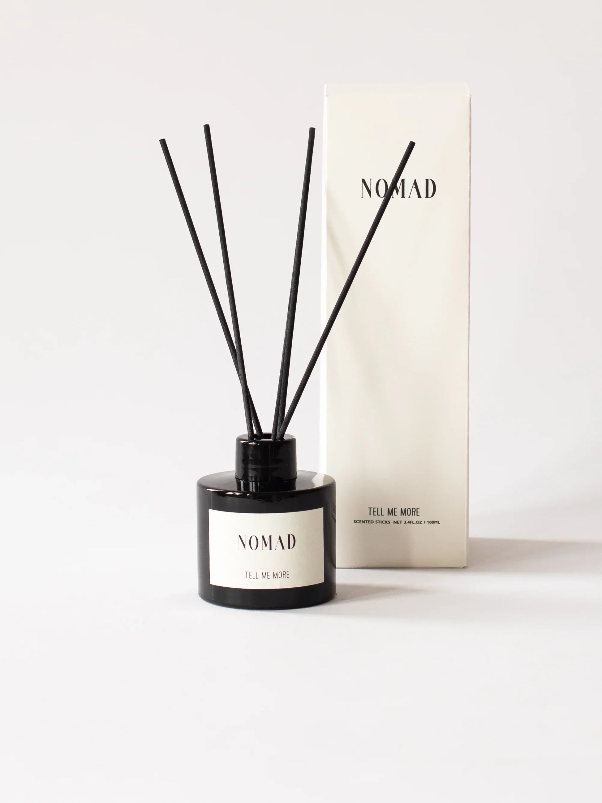 Tell Me More Scented Sticks Nomad 100ml – Reed diffuser with tuberose, bergamot and vanilla, warm floral fragrance, biodegradable base, Scandinavian home scent