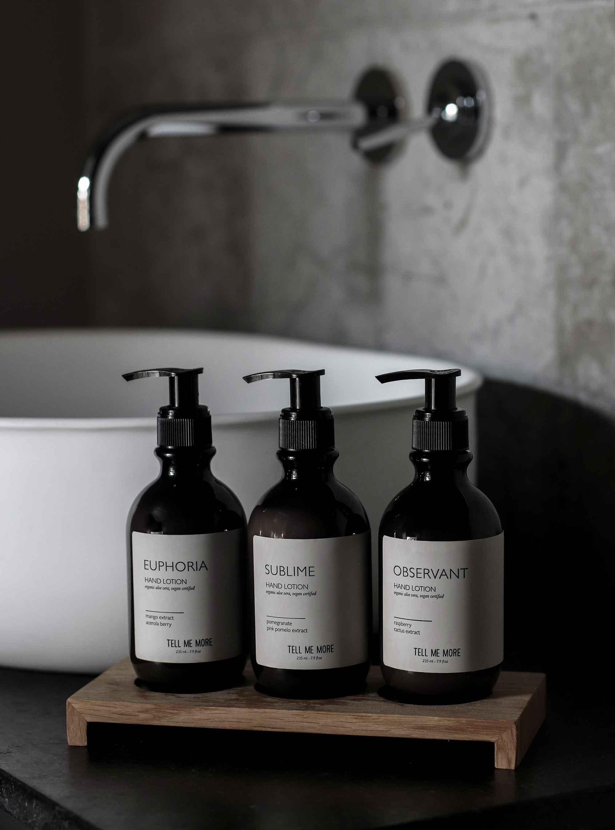 Tell Me More Hand Lotion Sublime 235 ml – Vegan handlotion met biologische aloë vera, framboos en cactus in stijlvolle pompflacon – natuurlijke huidverzorging uit Denemarken